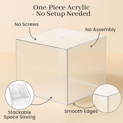 DomeStar 6PCS Buffet Risers and Stands Set, Clear Acrylic Food Risers for Dessert Table Party Display - Cupcake, Cake, Fruit, including 8", 7", 6", 5", 4", 3"
