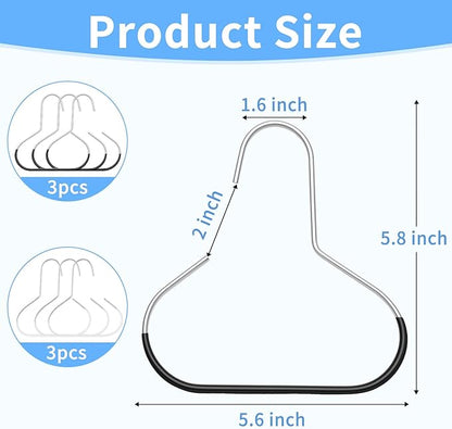 Adanluxe 6 Packs Hat Hangers for Closet, Premium Hat Organizer for Baseball Caps, Cap Rack for Organizers and Storage, Space Saving Hangers Holder 50 Hats and Usable for Belt, Scarf, Tie, Bra, Purse