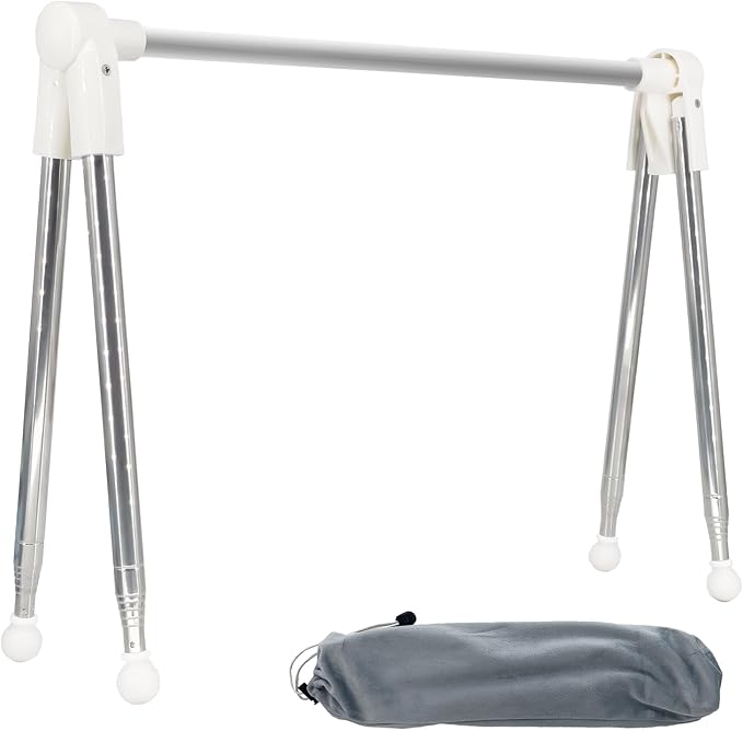Foldable Telescopic Drying Rack, Adjustable Stainless Steel Clothes Hanger, Portable Laundry Rack for Indoor & Travel Use