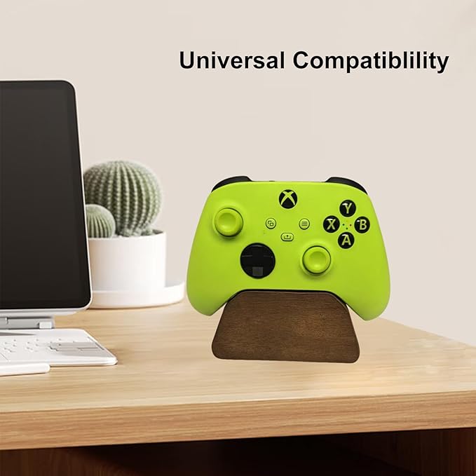 Solid wood gamepad stand, game equipment, controller stand, suitable for Xbox, PS4, PS5, is a good helper for organizing gamepads on the desk, and also the best gift for your son, husband, boyfriend