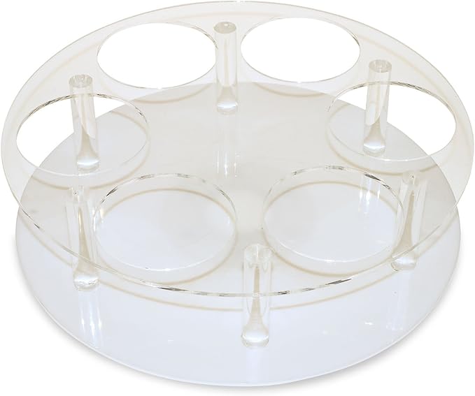 SOURCEONE.ORG Source One Deluxe Clear Acrylic 6 Wine Bottle Rotating Lazy Susan Counter Top Perfect for Bottles of Wine, Champagne, Sparkling Cider and Water