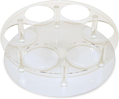 SOURCEONE.ORG Source One Deluxe Clear Acrylic 6 Wine Bottle Rotating Lazy Susan Counter Top Perfect for Bottles of Wine, Champagne, Sparkling Cider and Water