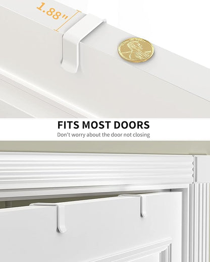 Moforoco White Narrow 9-Tier Over The Door Pantry Organizer, Pantry Organization and Storage, Metal Hanging Basket Wall Spice Rack Seasoning Shelves, 12.2"