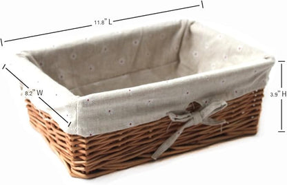 Kingwillow, Storage basket, Natural wicker Storage Bins Rectangular Basket,Arts and Crafts.