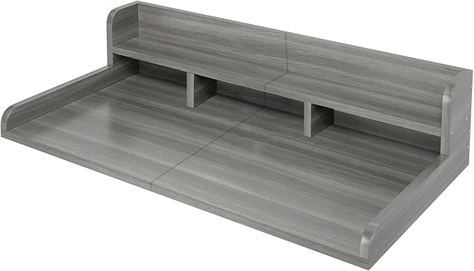 Washer Dryer Countertop, Laundry Wood Shelf Topper with Edge, 2-Tier Laundry Countertop, for Washer and Dryer Laundry Hamper Counter Storage Organization (Grey)