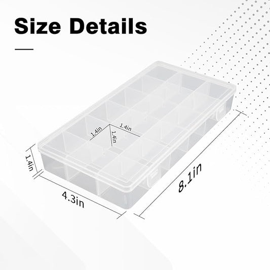 OALCQ 24 Grids 36 Grids 2 Pcs Bead Organizer Box Tackle Box Organizers and Storage Rock Collection Storage Boxes