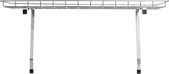 Household Essentials Rear Display Over-The-Washer Storage Shelf to Organize and Store Laundry Room Supplies, Silver
