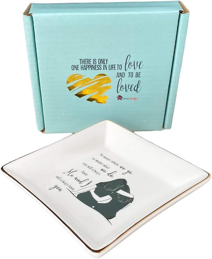 HOME SMILE Sister Birthday Gifts From Sister Trinket Dish Jewelry Tray-No Matter Where We Go, No Matter What We Do, You Will Always Have Me and I Will Always Have You