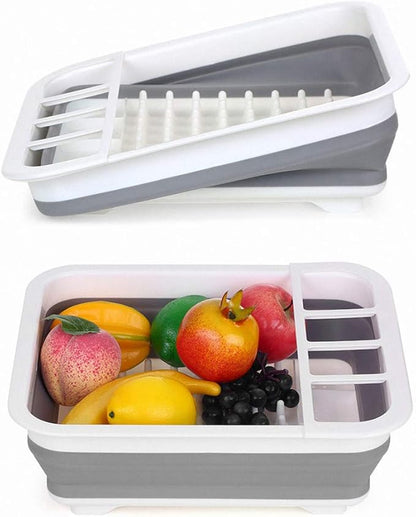 Collapsible Dish Drying Rack Portable Dish Drainer Dinnerware Organizer for Kitchen RV Campers Storage