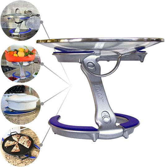 Trivae Pot Lid Holder – 4-in-1 Pot Lid Holder While Cooking, Pan Lid Holder, Trivet & Cake Stand – Versatile Kitchen Tool for Hot Pots, Serving & Display – Space-Saving, Heat-Resistant Stand