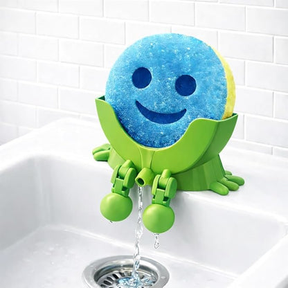 Drip Daddy Peeing Sink Caddy Rack with Drainage – Funny Scrub Sponge Holder & Soap Organizer, Compact Kitchen Countertop Storage Stand Accessory (Green)