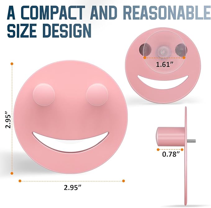Yoshiky Stainless Steel Smiley Face Sponge Holder, Silver Sink Caddy Organizer Storage with Suction Cup for Kitchen, Kitchen Accessories Decor Scrubber-Pink
