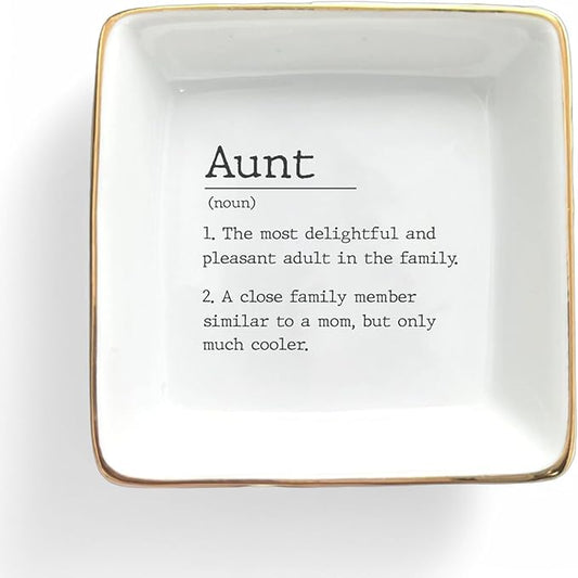HatafaFurni Aunt Gift, Ring Dish, Jewelry Dish, Jewelry Storage, Mothers Day Gifts, Auntie Gift, Present For Auntie, Auntie Birthday Gift, Gift for Aunt From Niece and Nephew, Gift For Sister…