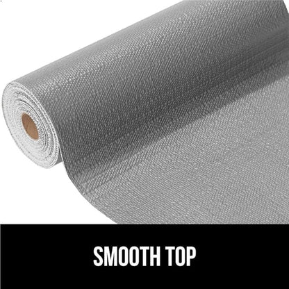 GORILLA GRIP DripGuard Shelf Liner, Non Adhesive Drawer and Kitchen Cabinet Protector, Slip Resistant BPA Free Smooth Surface Plastic Liners for Cabinets, Bathrooms, Closets, 17.5x240 Inch, Gray