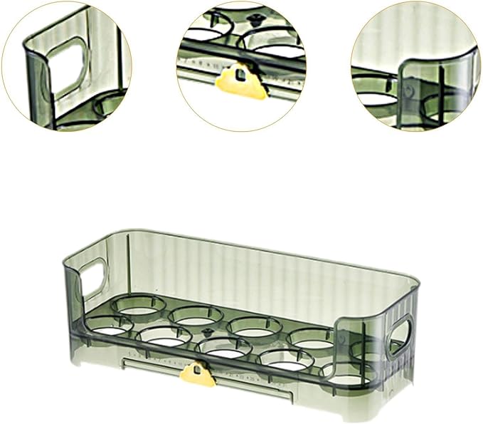 Egg Holder,Home Egg Container for Refrigerator Side Door Egg Dispenser Stackable Organizer Tray Container for Kitchen or Pantry Organizers and Storage Cupboard Cabinet, Green