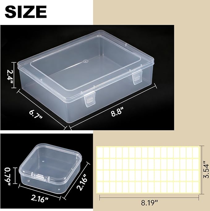 Bead Organizer Box,Jewelry Organizers and Storage, 30-Piece Small Storage Containers Set with Hinged Lids and Labels
