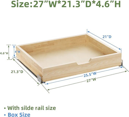 Pull Out Drawers for Cabinets, 25½” W x 21” D Soft Close Slide Out Drawers for Kitchen Cabinets, Cabinet Pull Out Shelves Requires At Least 26.5” Cabinet Opening