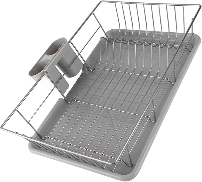 JTLB Metal Dish Storage Rack Drainer Kitchen Utensils Tableware Holder Drying Tray
