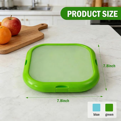 LYLHZRMDGC 2 Pack Reusable Silicone Storage Boxes, Avocado Saver & Onion Storage for Avocado, Cut Onions, Tomatoes, Garlic and Leftovers in Fridge (Blue/Green)