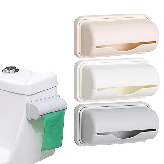Trash Bag Dispenser Wall Mount, Small Garbage Bag Dispenser and Holder, Plastic Liner Organizer for Kitchen, Bathroom, Cabinet or Under Sink Storage – 3 Pack