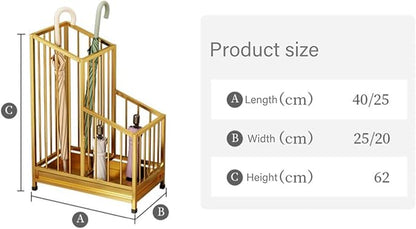 Indoor Large-capacity Umbrella Stand，Metal Umbrella Stand Hotel Commercial，Metal Standing Umbrella Holder，Metal Umbrella Holder，Large-capacity Entrance Umbrella Storage Rack For Hotel Offices(Gold,40*