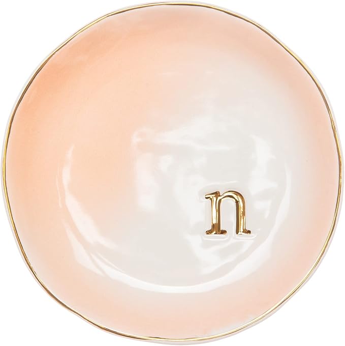 COLLECTIVE HOME - Ceramic Jewelry Tray, Decorative Trinket Dish for Rings Earrings Necklaces Bracelet Watch Keys, Birthday Mother's Day Christmas Gift for Women, 4.75", Colored Surface (N)
