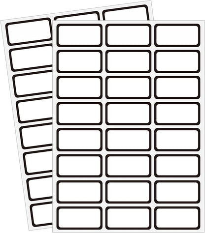 STARLIBOO Removable Labels, Blank Freezer Labels for Food Containers, 1x2 Inch Freezer Stickers/Waterproof Labels/ (Black Border, 360 Labels)