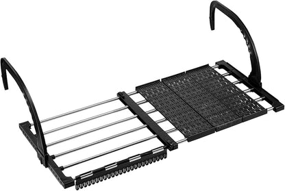 Portable Clothes Drying Rack for Balcony,Foldable Railings Windowsill, Retractable Radiator Clothes Airer,28"x13" Folding Towel Rack Indoor Outdoor Travel Laundry Rack with Clips (B-28"x13")