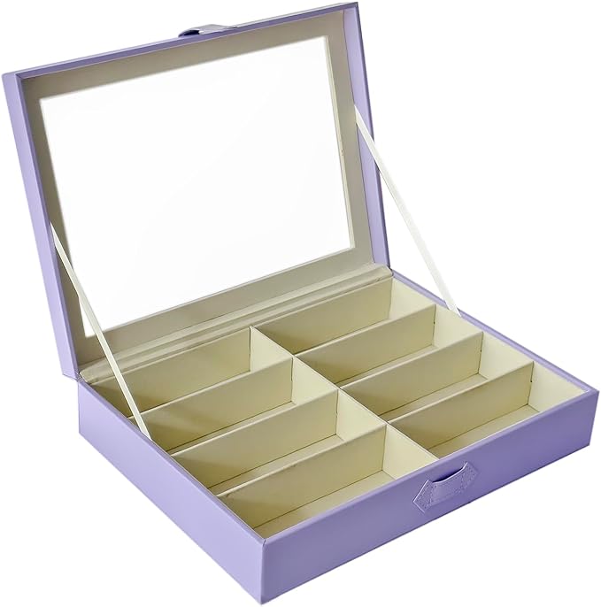 UnionPlus 8-Slots Sunglasses Case Organizer, Eyeglass Glasses Display Holder Collector, Multiple Sunglasses Storage Case, Violet