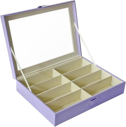 UnionPlus 8-Slots Sunglasses Case Organizer, Eyeglass Glasses Display Holder Collector, Multiple Sunglasses Storage Case, Violet