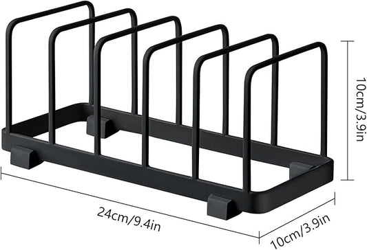 Fourmor- Home Accented Storage Rack-Kitchen Holder Stand - Diversified Euro Kitchen Organizer for Plates, Cutting Boards, Bakeware, Pots & Pans, Serving Trays, Reusable Containers, and Lids
