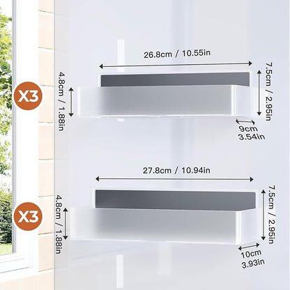 Magnetic Spice Rack for Refrigerator, Kitchen Organizer and Storage Shelf, Clear (6 Pack)…