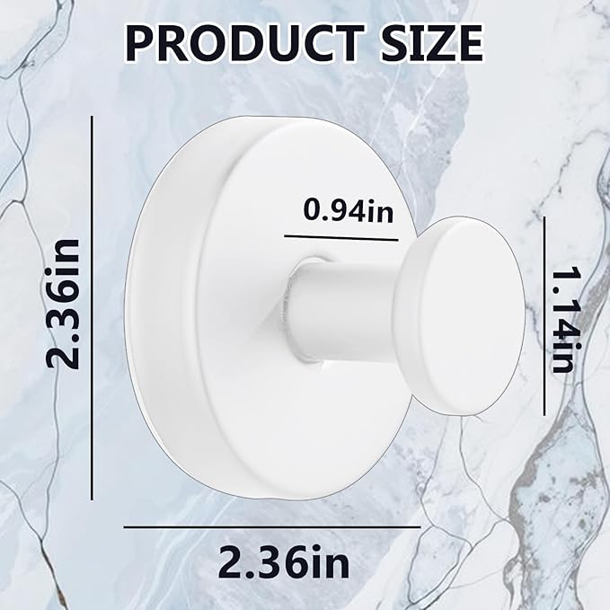 HESUSLA Suction Cup Hooks for Wreaths on Glass,2025 New Model No-Drill Suction Cup Hooks,Wreath Hangers for Front Doors,Metal Towel Hooks for Showers Bathrooms Mirrors(2 Pack,White)