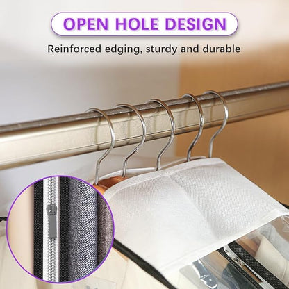4 PCS 40"Clear garment bags for hanging clothes storage protectors clothes cover for hanging bag with 4 pcs Shoe storage bag (Clear-4PCS)