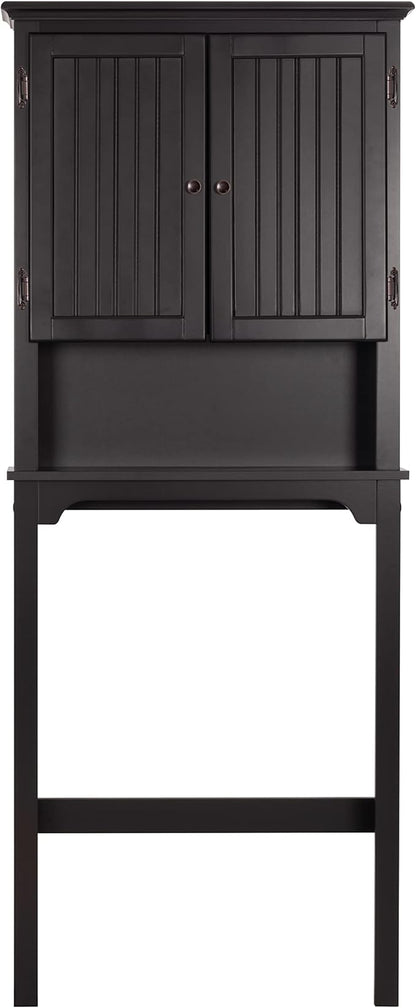 UTEX Bathroom Storage Over The Toilet, Above Toilet Storage Cabinet Organizer with Adjustable Shelves and Double Doors, Espresso