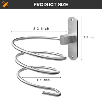 hicorfe Bathroom Hair Dryer Holder Hair Care Tools Holder Wall Mount (Bright White)