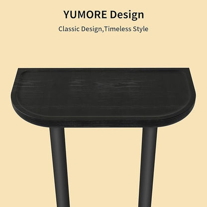 YUMORE Towel Rack Matte Black, Stainless Steel Wall Mounted Towel Rack with Shelf for Bathroom (Black)