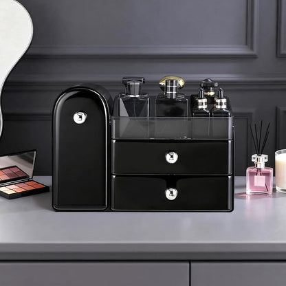 Makeup Organizer,Vanity Organizer with Makeup Brush Holder,Large Skincare Organizers and Bathroom Countertop Organizer,Storage Lipstick,Perfume,Nail Polish,Beauty,Hair Accessories,Gifts for Women