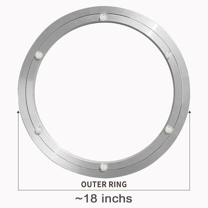 Lazy Susan Hardware Silent Non-Slip Turntable Aluminium Turntable Bearing for Round Dining Table TV Rotating Table 18 inch