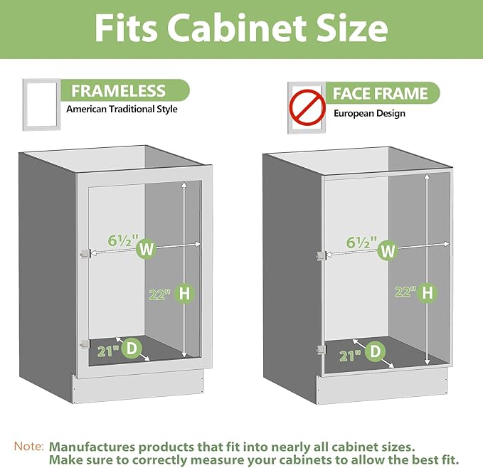ROOMTEC 3-Tier Pull Out Cabinet Organizer Spice Rack for Narrow Cabinet 6" W x 20½" D, Slide Out Wood Shelves Storage for Kitchen
