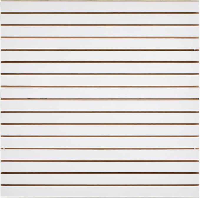VEVOR Slat Wall Paneling, 4 x 4 ft, MDF Garage Slatwall with Modular Design, White Slat Wall Easy-to-Install Adjustable Slatwall Panel with Coupling Structure & DIY Cutting, Fits for Storage & Display