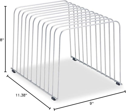 Fellowes Desktop Organizer, 11 Sections, 9" x 11.375" x 8", Wire, Silver (72012) | (72012)