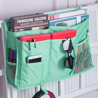 Bunk Bed Organizer - Bedside Storage Caddy with Pocket, Hanging Organizer for Camp, Dorm, Room, Hospital Bed Rail and More (Light Blue)