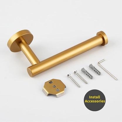 GERZWY Bathroom Toilet Paper Holder Paper Gold Stainless SteelTowel Dispenser Tissue Roll Hanger Wall Mounted