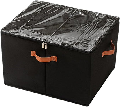 SLDYH Shoe Organizer for Closet, Tidy Up and Organize, Shoe Storage Easy to Store and Search, 12-20 Grid Fabric Shoe Box with Clear Cover (Black, 16 Grids)