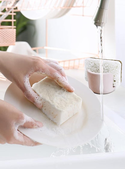 Slow Slog Diatomite Sponge Holder for Countertop Organizer, Quick Dry Stone Sponge Caddy, Diatomaceous Earth Sponge Holder, Absorbent Face Sponge Stand, Brown
