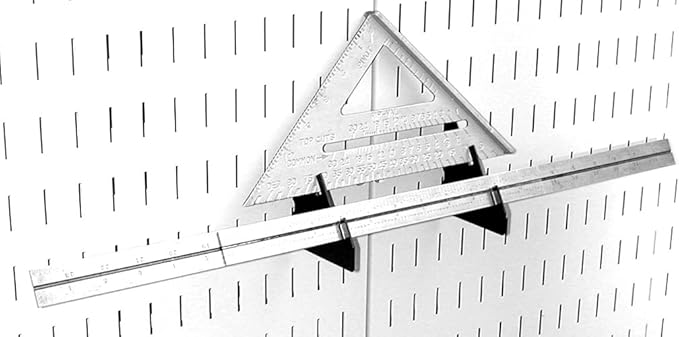 Wall Control Slotted Metal Pegboard Bracket Pair Accessory Pack Pegboard and Slotted Tool Board – Black