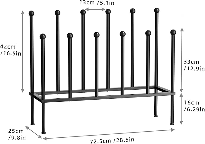 pickpiff Free Standing Shoe Racks - Black Metal Boot Rack, Shoe Organizer for Dorm Room, Closet, Entryway, Bedroom, Patio Outdoor, Hallway, Black Shoe Rack Organizer, Shoe Storage Fit for 6 Pairs