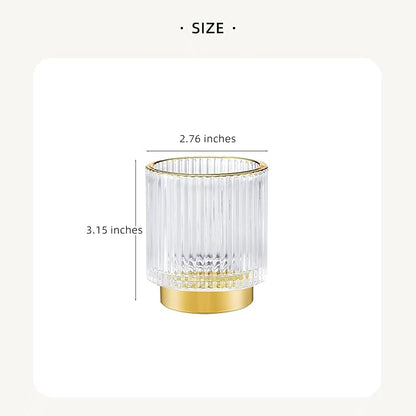 LEICURACE Makeup Brush Holder Organizer,Toothbrush Holders,Desk Pen Pencil Holder,Multifunctional Vintage Glass Brush Cup（S/White/A3-14-US）
