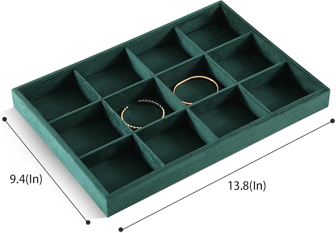 Jewelry Organizer Tray, Velvet Bracelet Display, Premium Jewelry Tray, Luxury Bangle Organizer,Green Watch Tray,Brooch Trays